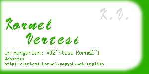 kornel vertesi business card